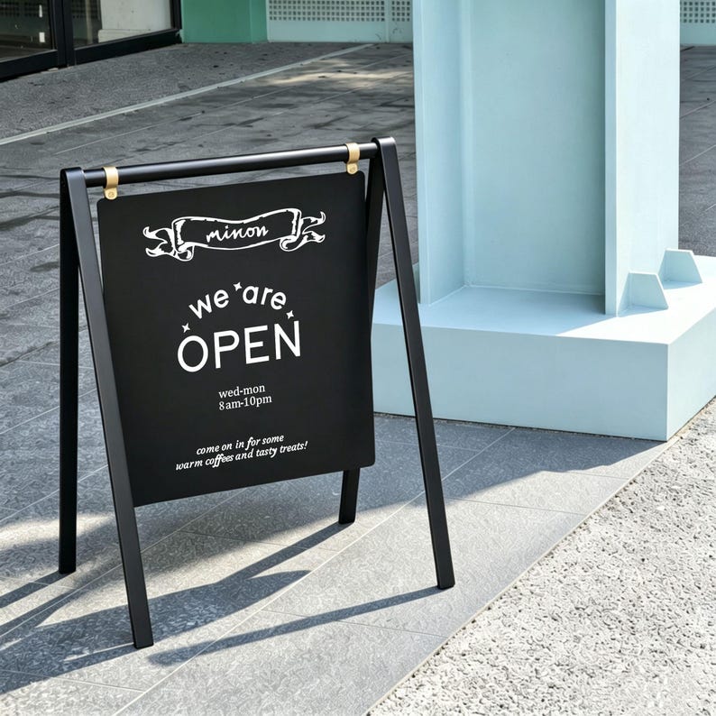 Customizable Foldable Metal A-frame Menu Sign Holder, Weather Resistant ...