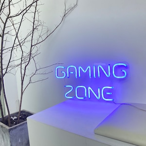 Gaming Zone Neon Schild Gamer Raum Dekor Led Neon Licht für Schlafzimmer Spielzimmer Spielzimmer Home Wand Dekor Gaming Room Dekor Maßgeschneiderte Beleuchtung Spiele