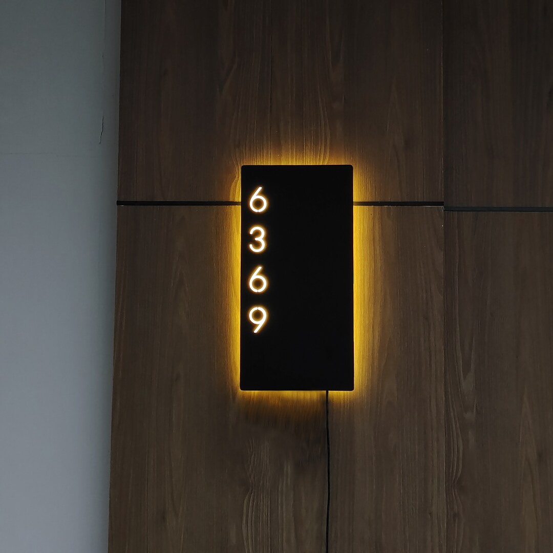 3D House Number Modern Sign, Custom Led House Address Sign Lighted Led
