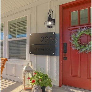 Custom House Number Sign,Outdoor Number Plaque,Address Home Signage,Street Metal Plaque Diy Family Name Sign,Home Decor Housewarming Gift