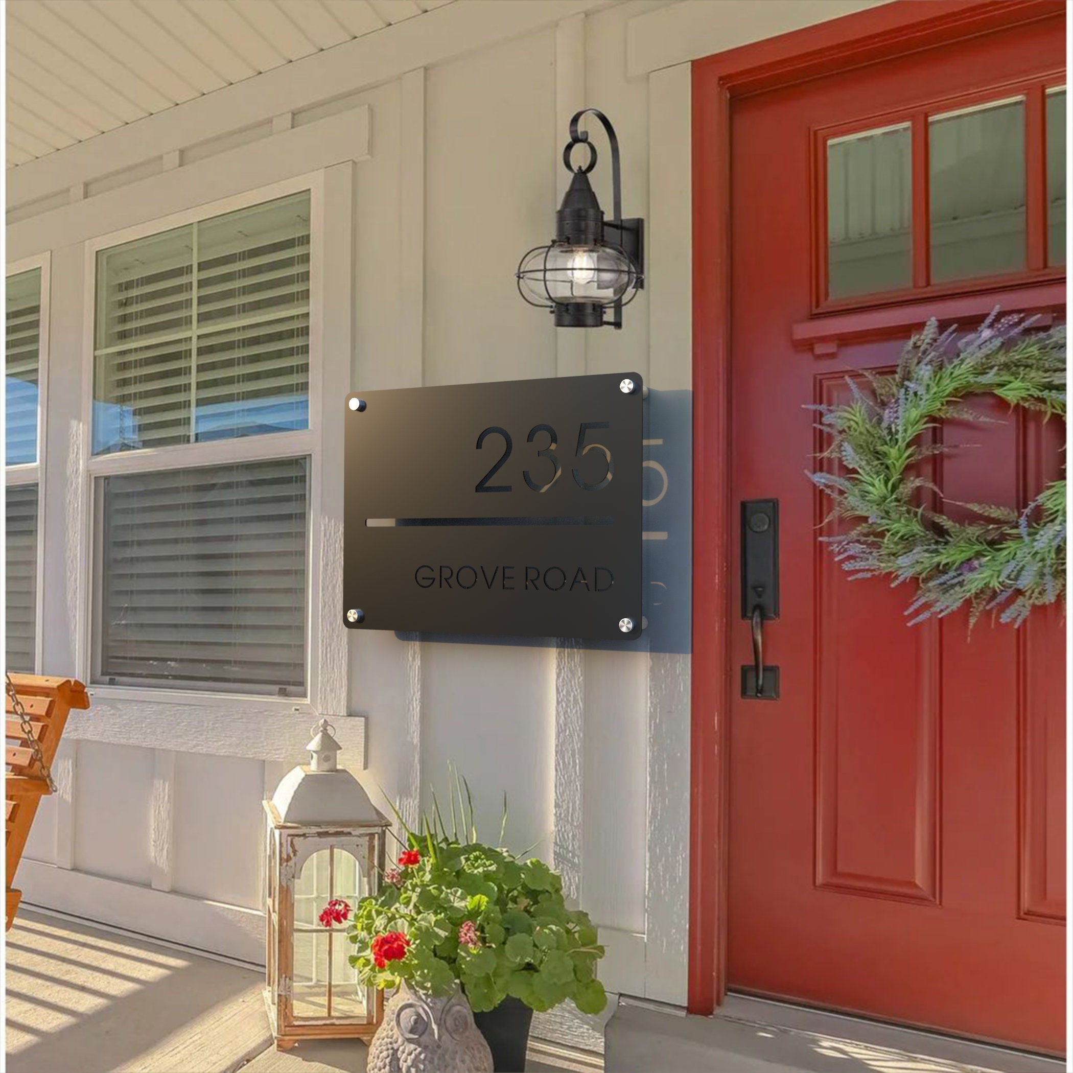 Custom House Number Sign,Outdoor Number Plaque,Address Home Signage,Street Metal Plaque Diy Family Name Sign,Home Decor Housewarming Gift