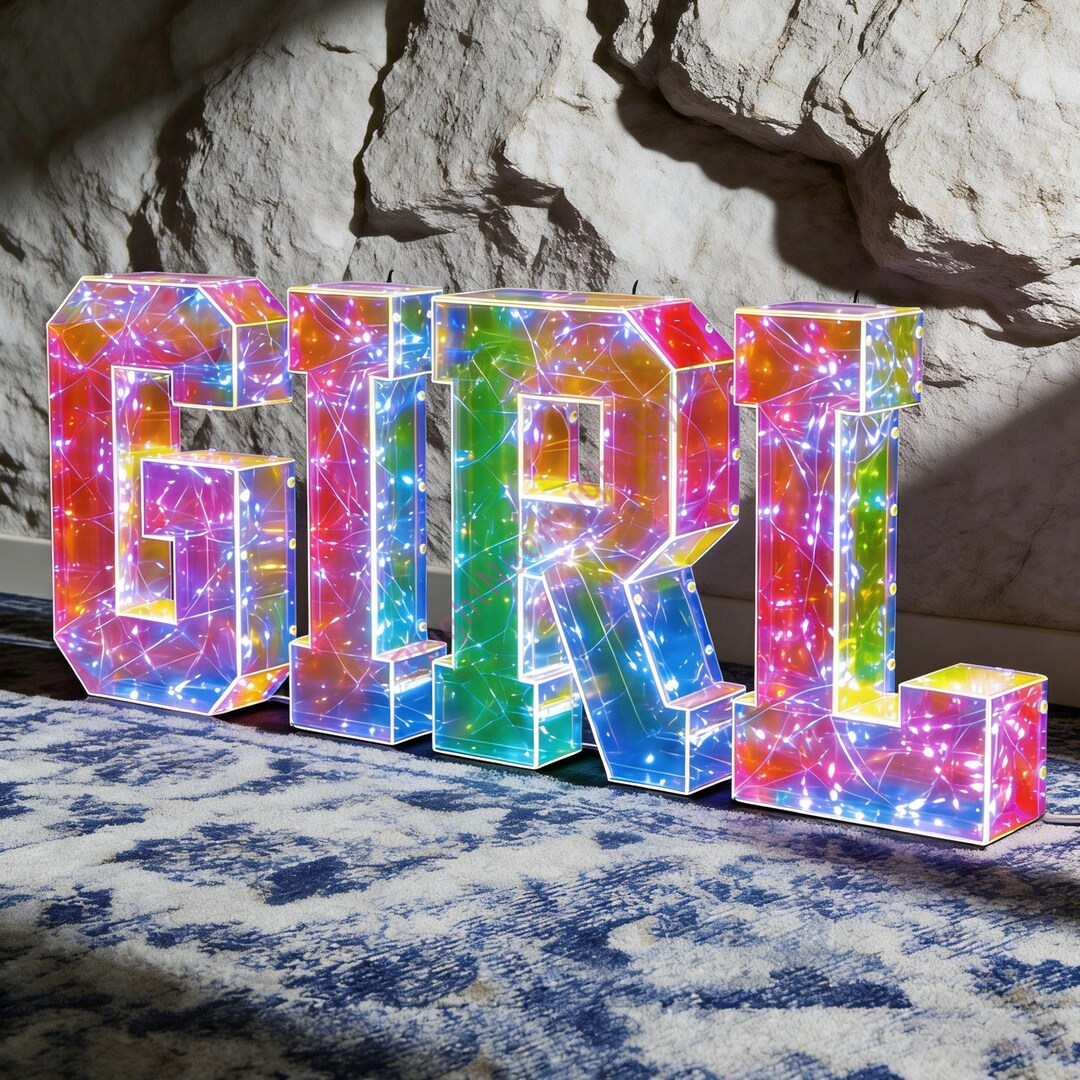Girl Custom Word LED Marquee Signs, Personalized Phrases Light up Decor ...