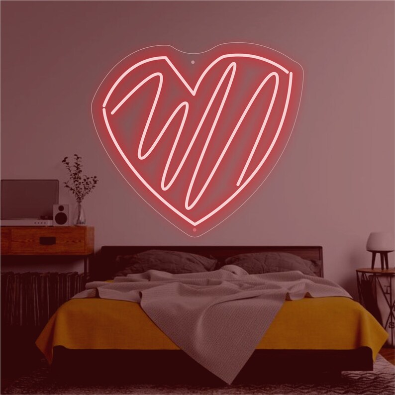 Heart neon sign Custom Home Room Decoration Led Light Neon Personalized heart- shaped neon Led Heart Sign Best Wedding Gift Mother Day Gift