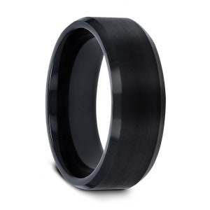 8mm Matte brushed Titanium Wedding Band, Black Titanium Ring, Titanium Band, Men&#39;s Titanium Band, Men&#39;s Titanium Ring, Men&#39;s Black Ring