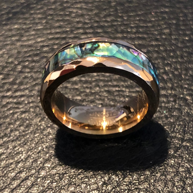 Abalone Wedding Ring Etsy