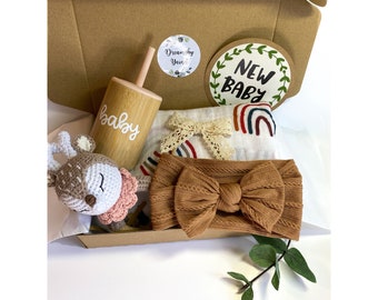 Coffret cadeau nouveau bébé fille, coffret cadeau de bienvenue bébé, cadeau nouveau né, cadeau bébé fille, cadeau baby shower..