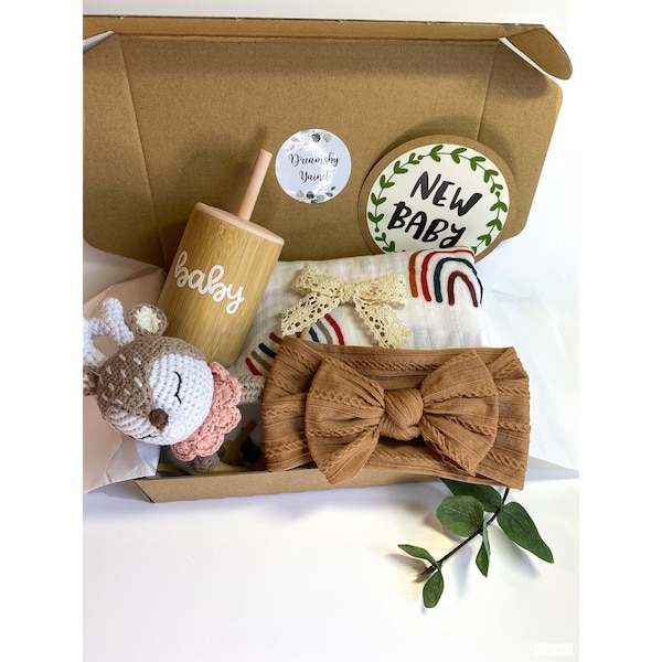 Coffret cadeau nouveau bébé fille, coffret cadeau de bienvenue bébé, cadeau nouveau né, cadeau bébé fille, cadeau baby shower..