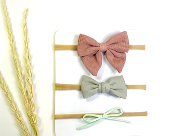 Headband Set, Baby Girl Headband, Baby Girl Bows, Baby Bows, Bows for Newborn, Infant, Toddler.