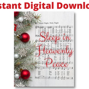 Christmas Silent Night Printable Art Print 8x10