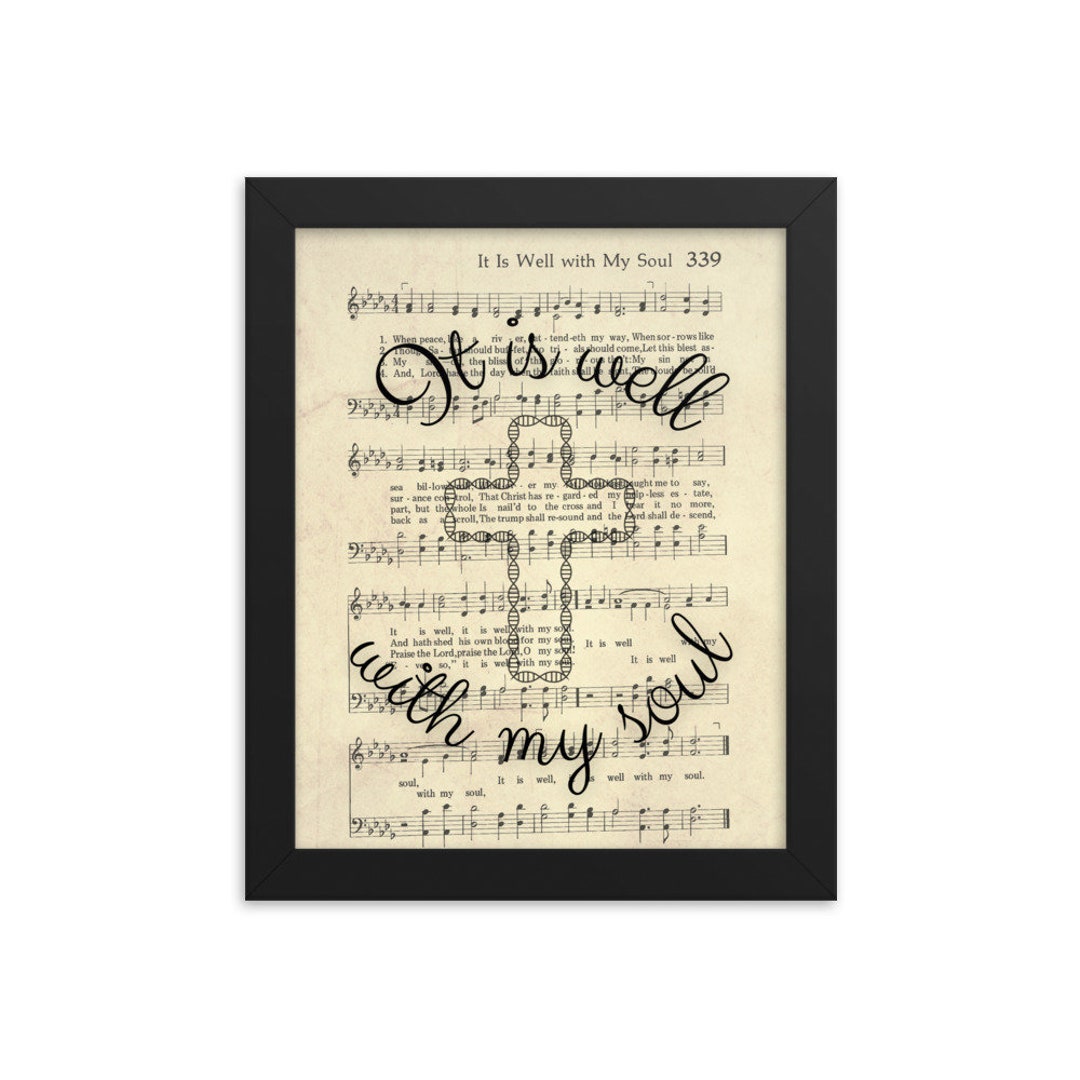 It is Well With My Soul Framed Poster, Christian Wall Art It is Well