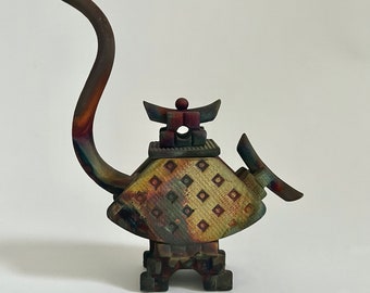 Julie Risak Raku-Fired Sculptural Teapot