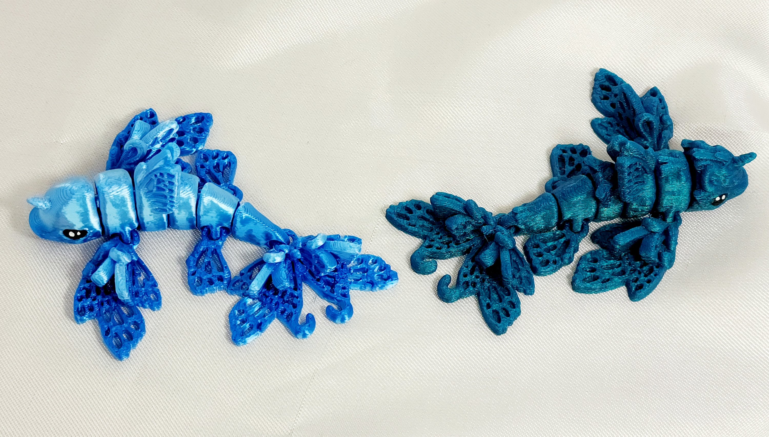 3D Printed Articulating Baby Flutterfin Toy Hand Painted Collectible ...
