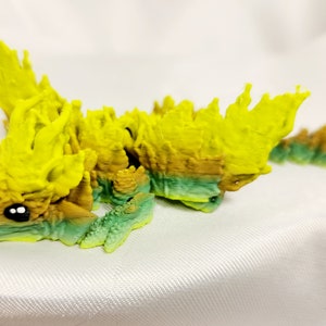 3D Printed Articulating *WINGED* Baby Autumn Dragon Toy - Hand Painted Collectible Figurine