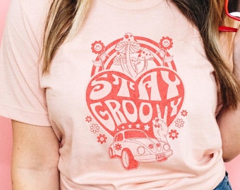 Retro Stay Groovy Shirt, Preppy Shirt, Hippie Summer, Hippie 70s Summer Shirt, Peace Sign Shirt, Summer Shirt, Groovy Shirt, Volkswagon Tee