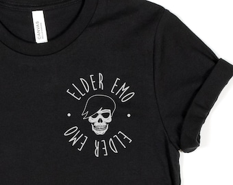 Camisa Elder Emo Skull, camisa Emo, camisa Elder Emo Pop Punk, camiseta Emo Concert, camisa When We Were Young Fest, camiseta Emo Forever, música Emo