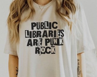 Punk Rock Library Shirt, Librarian Shirt, Bookish Shirt, Librarian Gift, Library Shirt, Gothic Librarian, Support Your Library, Banned Books