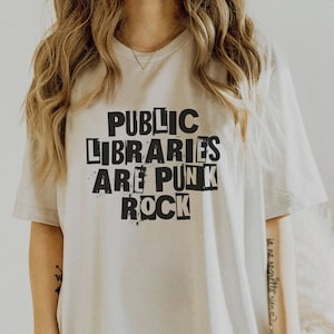 Punk Rock Library Shirt, Librarian Shirt, Bookish Shirt, Librarian Gift, Library Shirt, Gothic Librarian, Support Your Library, Banned Books