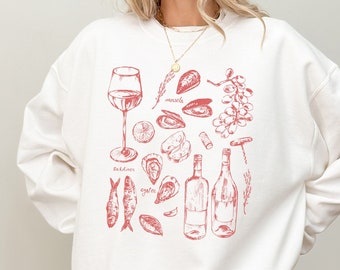 Sardine Shirt, Italy Sweatshirt, Oversized Vacation Sweatshirt, Ciao Bella, Tomato Girl Summer, Tinned Fish Shirt, Mermaidcore