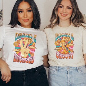 Dazed & Engaged Bachelorette Shirts, Boozy and Groovy, Boozed and Confused Shirt, Retro Bachelorette Theme, 70s Disco Bachelorette, Groovy
