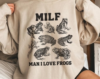 Sudadera Frog, Man I Love Frogs, Cottagecore, Botanical Frog Shirt, Goblincore Shirt, Frog Lover Gift, Frog Shirt, Frog And Toad Shirt