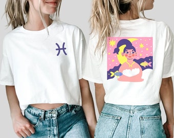 Pisces Shirt, Zodiac Pisces Vintage Tee, Celestial Pisces Shirt, Birth Month Shirt, Astrology T shirt, Zodiac Birthday Gift, Pisces Gifts