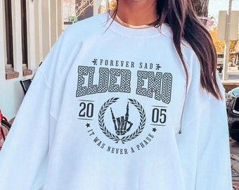 送料関税込み■EMOTIONALLY UNAVAILABLE■EMO Crewneck★人気！ Elder Emo Sweatshirt, Emo Sweatshirt, Emo Hoodie, Emo