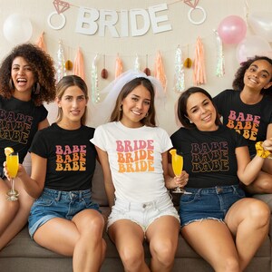 Groovy Bachelorette Shirts, Retro Bridal Party T Shirt, Dazed and Engaged Shirt, Bride Babe Matching Shirt, Flower Power Bridal Party Shirts