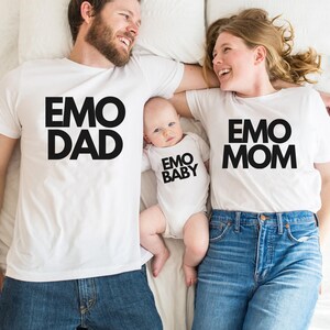 Emo Family Shirt Set, Emo Mom Shirt, Emo Dad Shirt, Emo Baby Shirt, Gift for Emo Parent, Emo Parents Shirts, Matching Emo Family Shirts