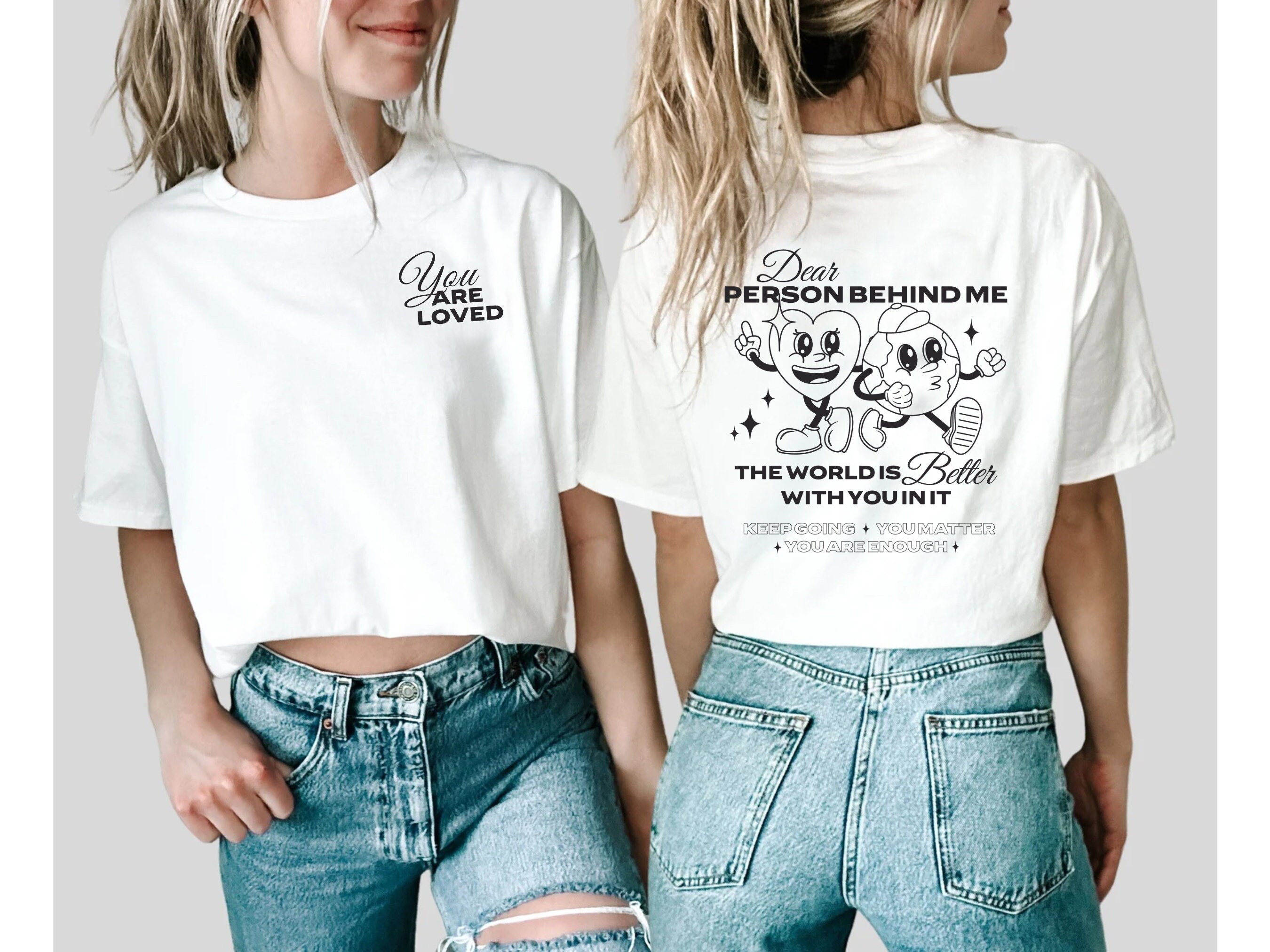 Maglietta Donna Con Scritta 'You Matter' - 'The Person Behind Me' - Rosa Gentile, Taglia XXL, Girocollo, Casual