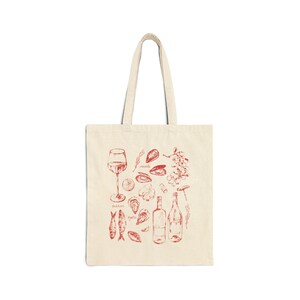 Italy Tote Bag, Sardines Tote, Tomato Girl Summer Tote Bag, Farmers Market Tote Bag, Tinned Fish Tote Bag, Mermaidcore Tote, Soft Girl Tote afbeelding 7
