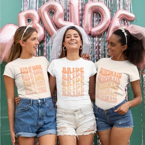 Retro Bachelorette Party Shirts, Retro Bride, Bridesmaid Gift, Maid Of Honor Shirts,Retro Graphic Tee,Bridal Party Shirts,Bridal Party Shirt