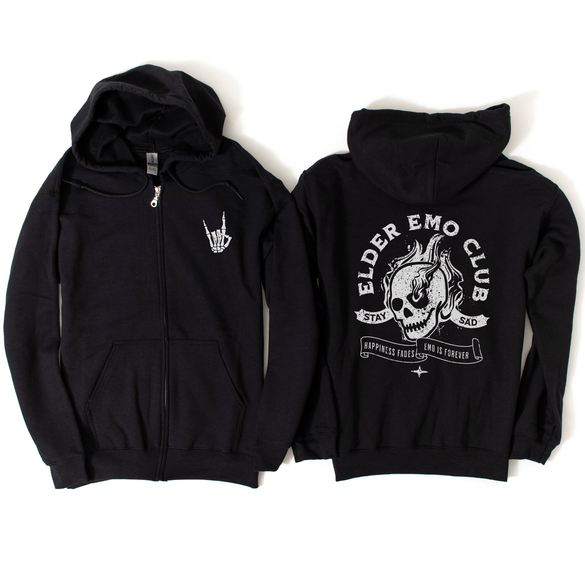 Elder Emo Club Zip up Hoodie, Elder Emo Hoodie, Emo Hoodie