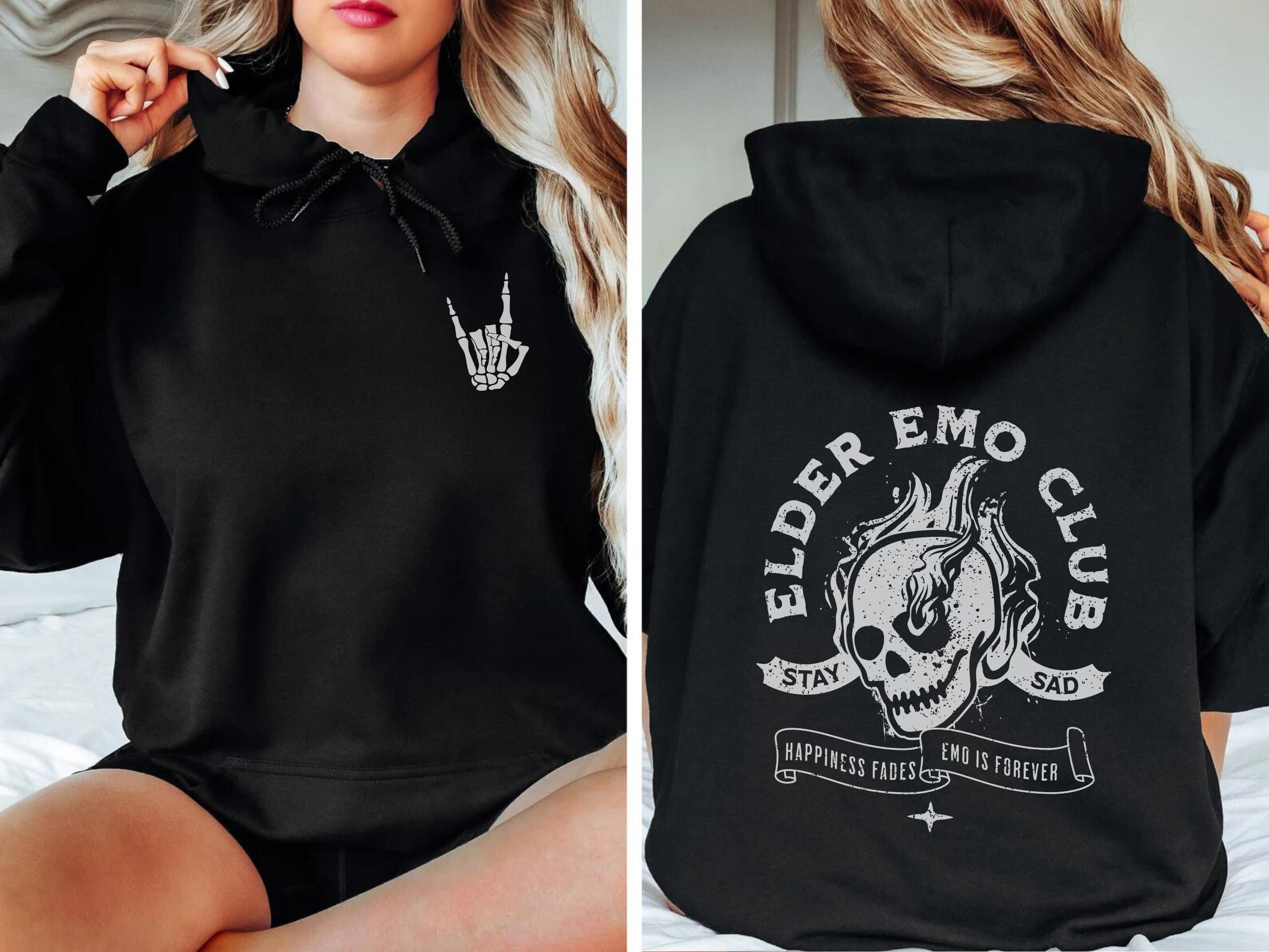 Elder Emo Club Hoodie, Elder Emo Hoodie, Emo Hoodie, Emo Clothing