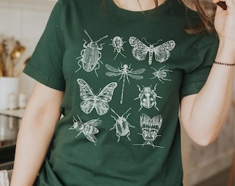 Bug Shirt, Entomology Shirt, Insect Shirt, Dark Academia Shirt, Moth Shirt, Goblincore Shirt,