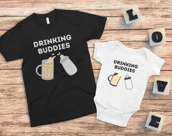 Shirt Set for Dads from Kids, Drinking Buddies Father Son Shirt, Gift for Beer Fan Fathers Day, Fathers Day Gift, Gift for New Dad, Beer Dad