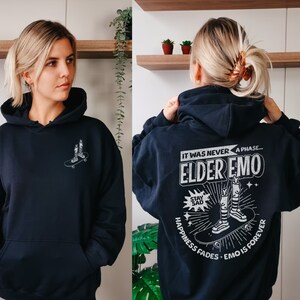 Emo Hoodie, It Was Never A Phase, Emo Concert Hoodie, Emo Clothes, Emo Band Hoodie, Skateboarding Hoodie, Checkerboard Hoodie, Elder Emo image 7