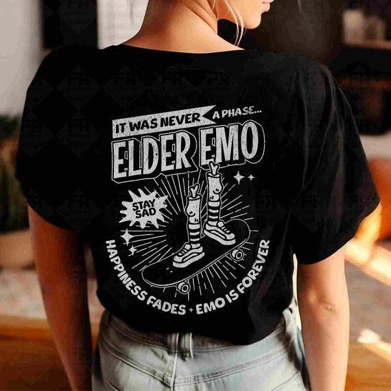 Elder Emo Shirt, It Was Never A Phase, Emo Concert Outfit, Emo Clothes, Emo  Band Tee, Emo Forever, Elder Emo Club, WWWY, Skateboard Shirt 