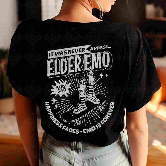 Elder Emo Shirt, It Was Never A Phase, Emo Concert Outfit, Emo Clothes, Emo  Band Tee, Emo Forever, Elder Emo Club, WWWY, Skateboard Shirt 