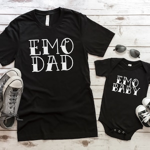 Gift for Emo Dad, Emo Dad Matching Shirt, Rock & Roll Dad, Emo Parent Shirt, Gift for Goth Parents, Emo Dad Shirt, Matching Daddy and Baby