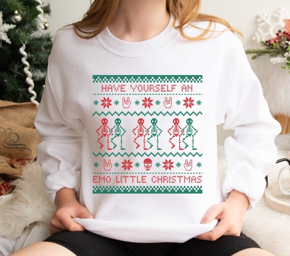 Have Yourself An Emo Little Christmas, Emo Christmas Sweater, Emo Xmas Shirt, Spooky Christmas Shirt, Skull Christmas Sweater, Emo Holiday