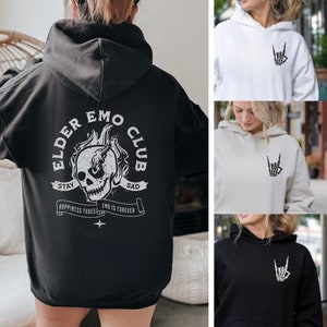 Elder Emo Club Hoodie, Elder Emo Hoodie, Emo Hoodie, Emo Clothing, Emo Club Sweatshirt, Emo Concert Outfit, Elder Emo Shirt, Emo Gifts