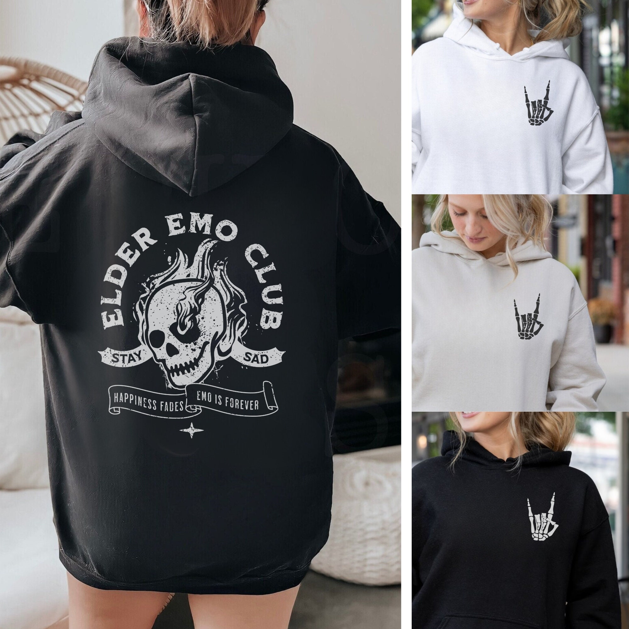 Elder Emo Club Hoodie, Elder Emo Hoodie, Emo Hoodie, Emo