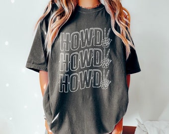 Howdy Cowboy Tee, Skeleton Cowboy Tee, Dancing Skeleton Tee, New Boho Tee, Boho Comfort Colors, Yallternative TShirt, Western Skeleton Tee
