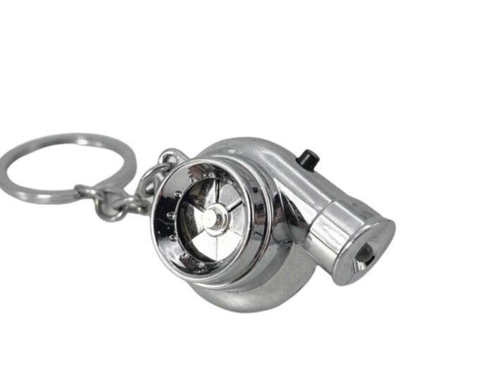 Turbo Keychain With Sound and LED Light Spinning Turbine Keyring ...