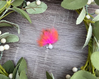 Pink and orange steelhead 1/8 fishing jig