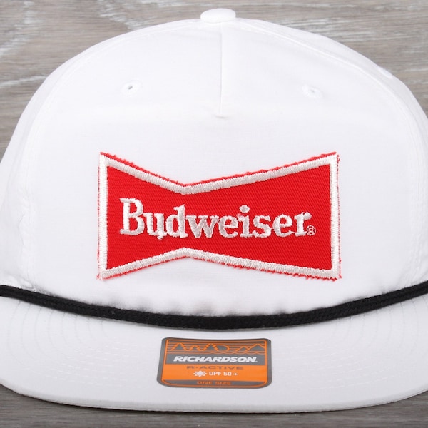 Vintage Budweiser Beer Patch on a Richardson 256 Umpqua Snapback Hat