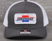 Chevrolet Chevy Embroidered Patch Richardson 112 Trucker Mesh Snapback Hat Retro Vintage Chevrolet Patch on a Richardson 112 Trucker Snapback  main image 2