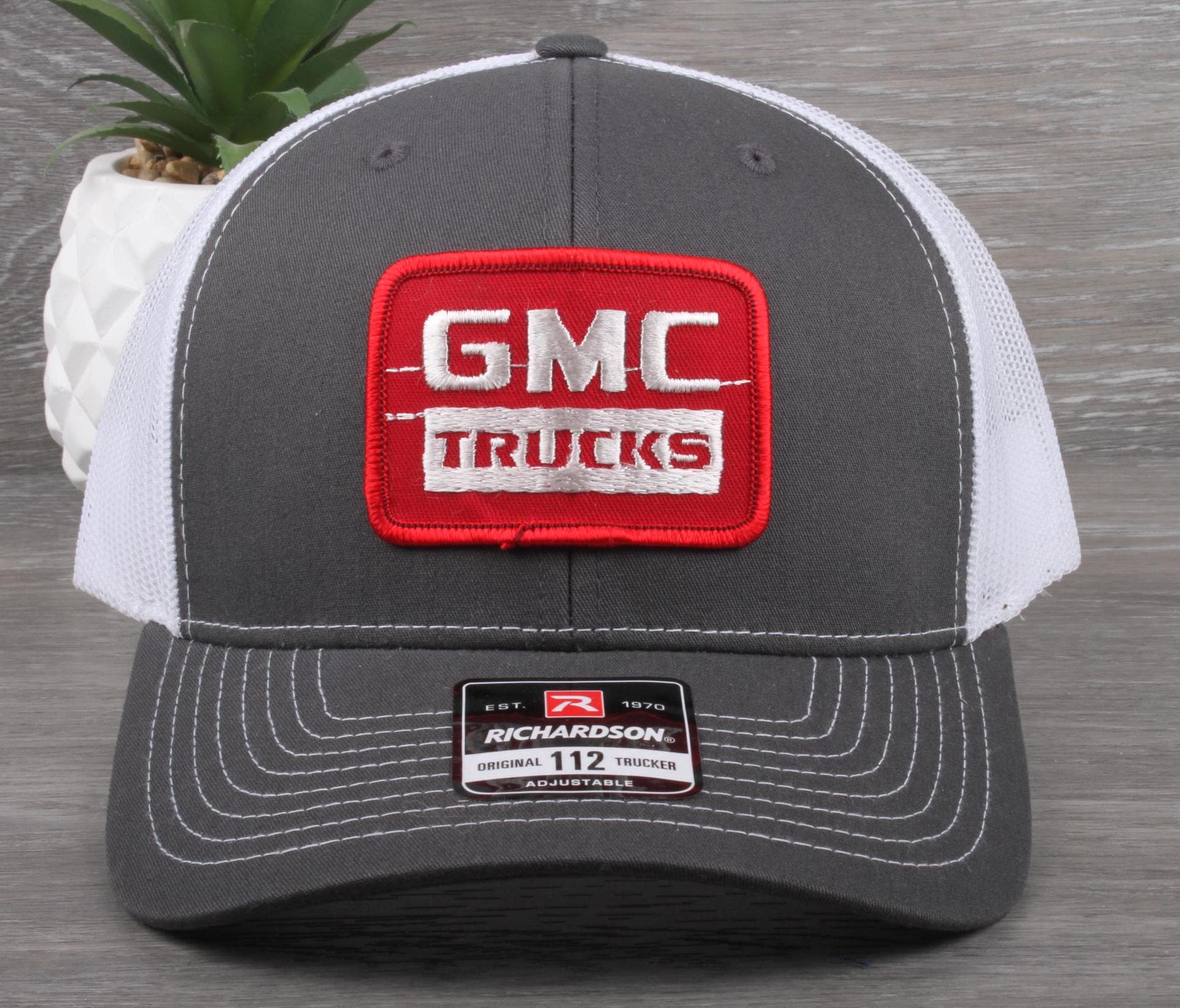 Retro Vintage Style GMC Trucks Embroidered Patch Richardson 112 Silverado Hat GMC Truck Vintage Patch Hat - Richardson 112 Black Trucker  main image 4