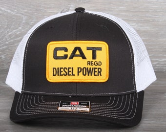 Caterpillar CAT Vintage Patch Hat - Diesel Power - Richardson 112 Black