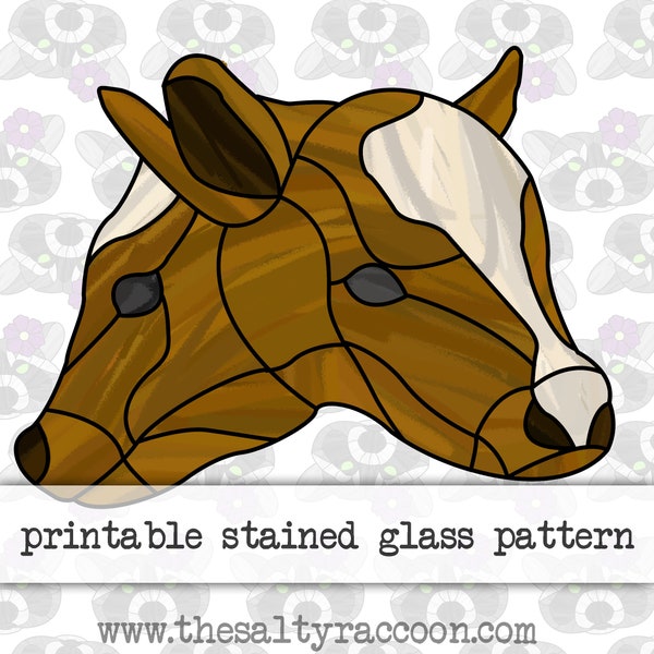 Two Headed Calf Digital Stained Glass Pattern - Includes Printable Pages and Cricut Cut File